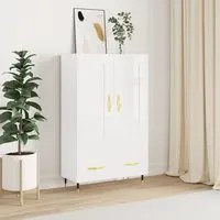 Credenza Bianco Lucido 69,5x31x115 cm in Legno Multistratocod mxl 103958