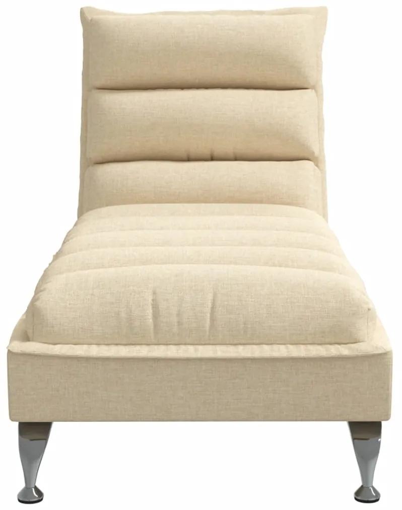 Chaise longue con cuscini crema in tessuto