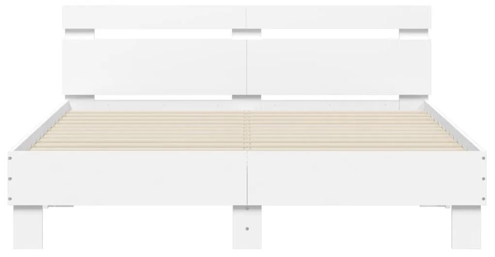 Giroletto con testiera bianco 140x190 cm in legno multistrato