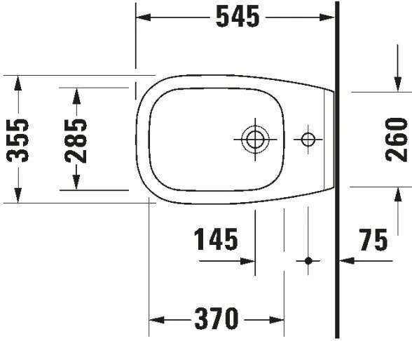 Duravit 22571500002 - Bidet sospeso D-CODE ceramica/bianco lucido