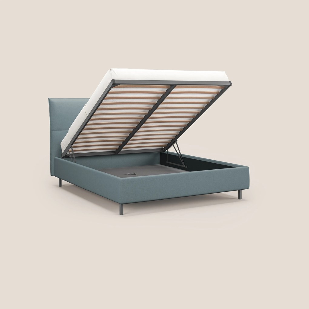 Izumi letto imbottito contenitore con piedi alti in tessuto smacchiabile T05 carta da zucchero