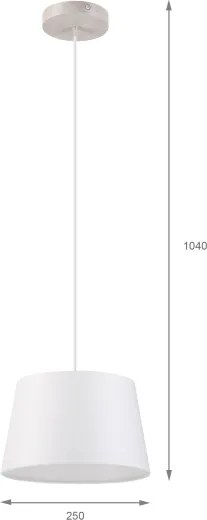 Lampadario a sospensione con cavo AIDA 1xE27/60W/230V Ø 25 cm rovere/bianco