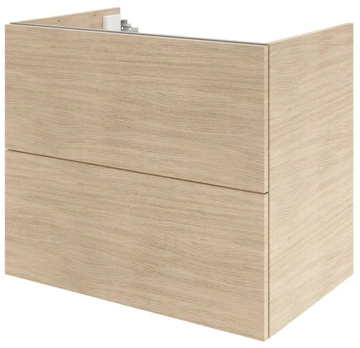 Mobile da bagno sospeso sotto lavabo L 140 x H 25 x P 35 cm bianco laccato, 1 cassetto Neo, Maniglie acquistabili separatamente