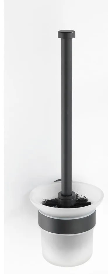 Scopino in vetro nero opaco montato a parete Bosio - Wenko