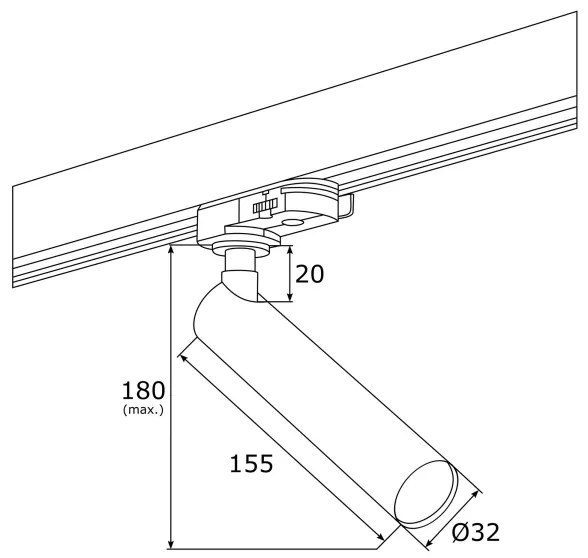 Argon 4355 - Faretto LED per sistema a binario ELBRUS LED/4,5W/230V nero