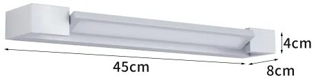 Brilagi-LED Specchio illuminato per bagno AQUA LINE LED/12W/230V 45 cm IP44 cromo opaco