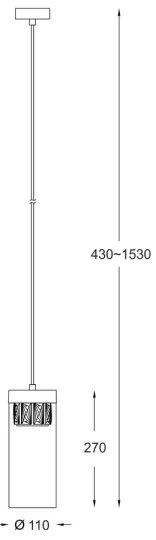 Zuma Line P0389-01D-F7AC - Lampadario su filo GEM 1xG9/28W/230V