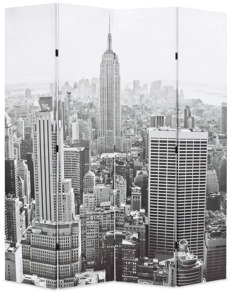 Paravento Pieghevole 160x170 Cm Stampa New York Bianco E Nero /