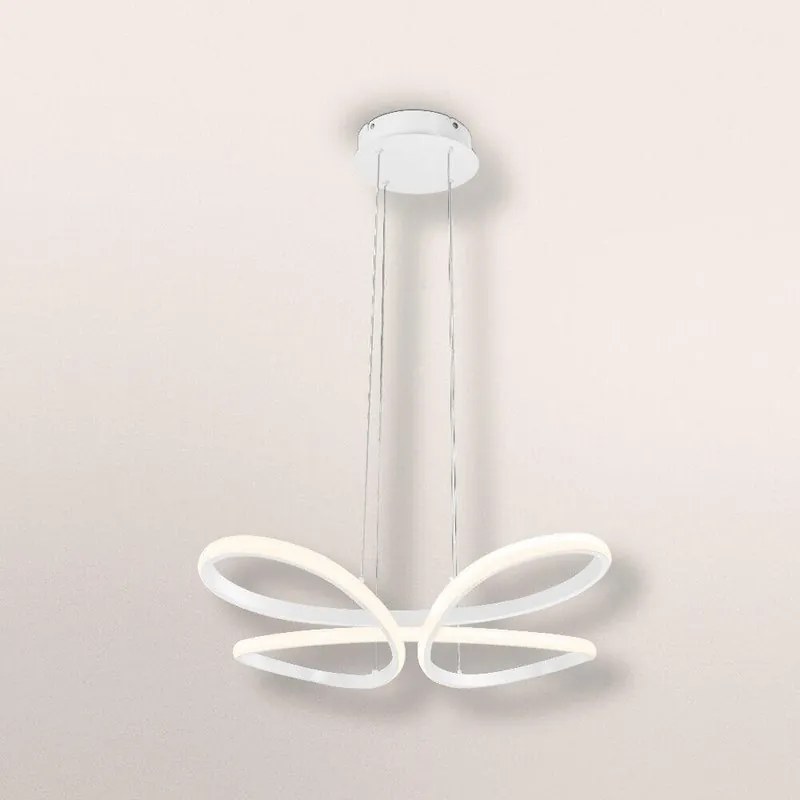 Lampadario LED moderno LUM856769 bianco, luce con 3 temperature di colore 4700 lumen, OSRAM