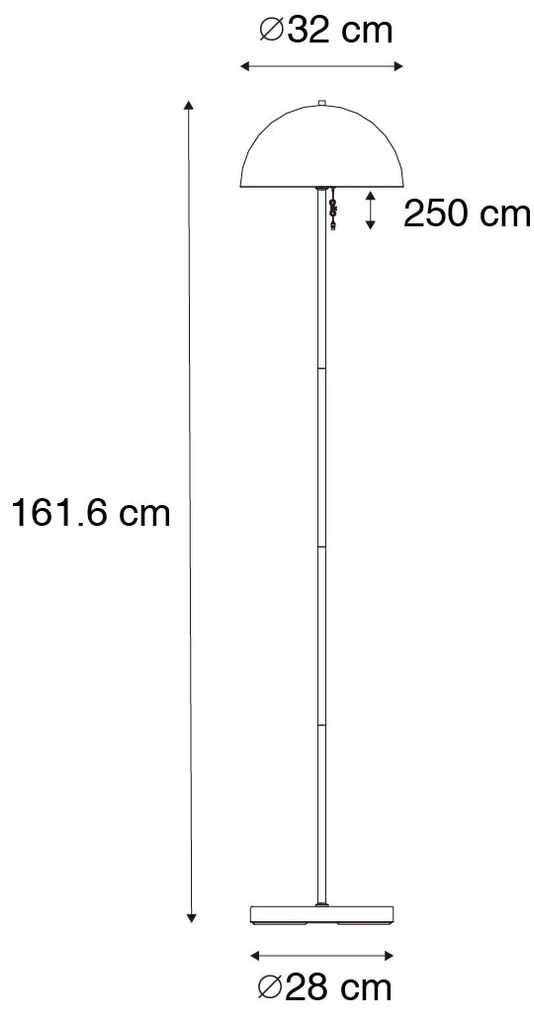 Lampada da terra da esterno ricaricabile nera con dimmer a 3 livelli - Keira