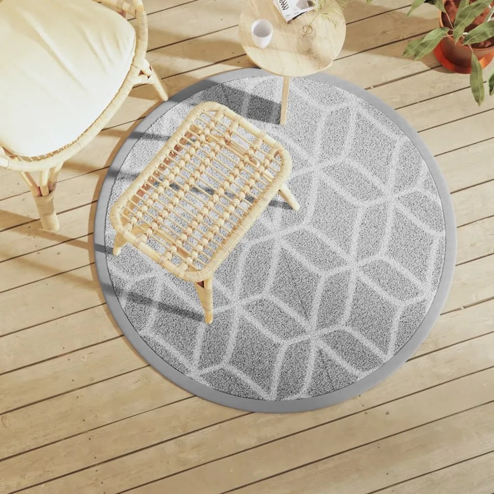 Tappeto Da Esterno Arakıl Grigio Ø120 Cm İn Pp /