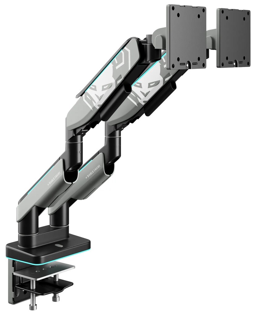 Supporto Doppio per Monitor da 49 Pollici Grigio e Nero RGB X-Arm Dual