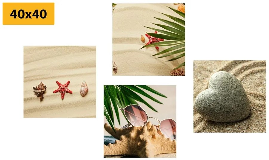 Set di quadri – Natura morta della spiaggia sabbiosa