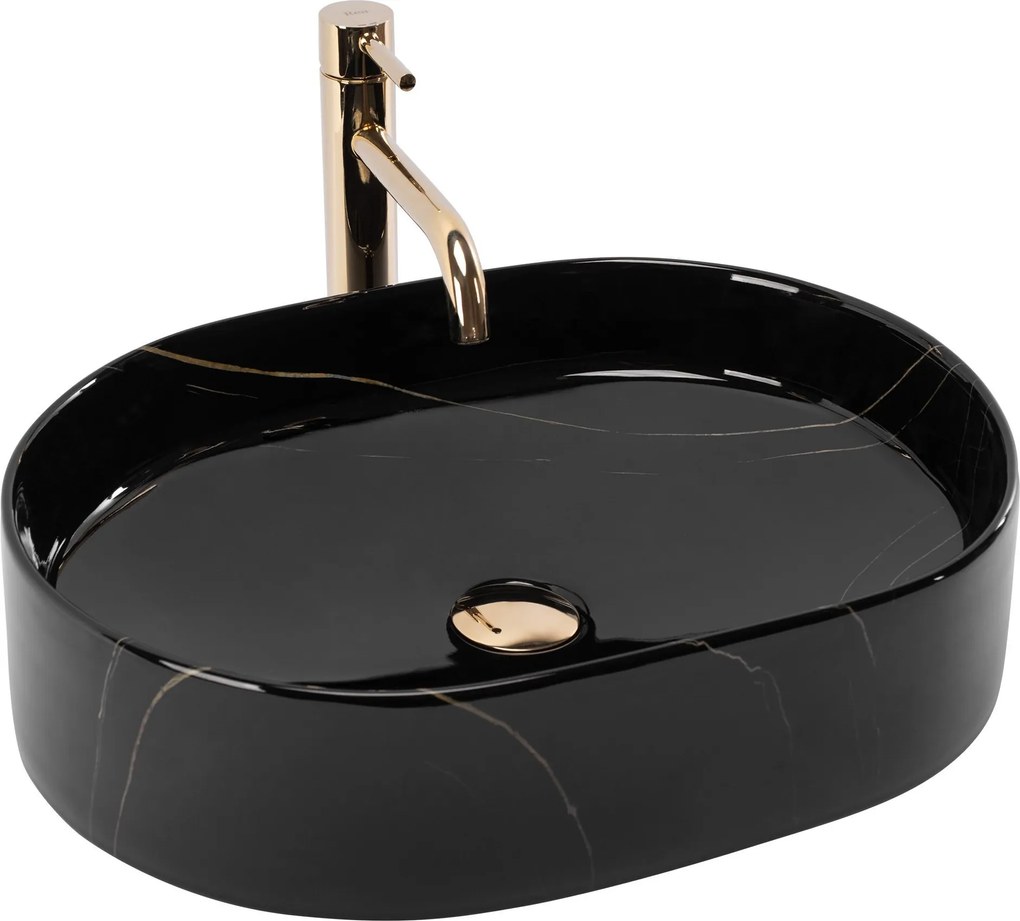 Lavabo da appoggio Rea Nadia 50 Black Stone