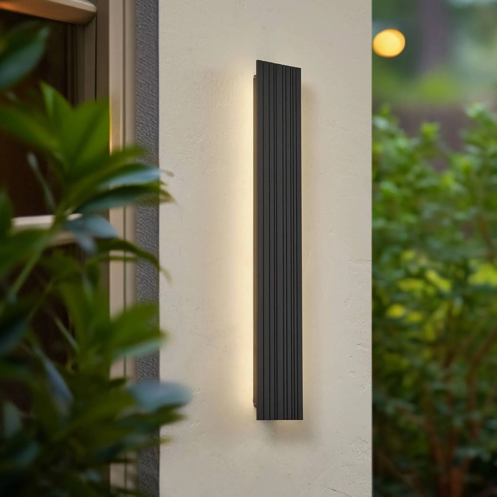 Applique da esterni a LED Melira Lucande, Nero, Alluminio, Moderno, Applique LED da esterni