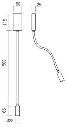 Redo 01-2754 - Lampada LED flessibile WALLIE LED/3W/230V USB CRI 90 bianco