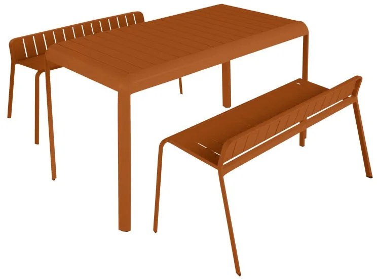 Set tavolo e sedie Idaho NATERIAL in alluminio arancione per 2 persone