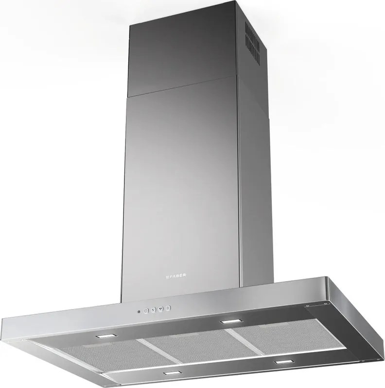 Cappa ad isola Stilo Comfort Isola X A90 FABER argento L 90 cm