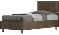 Letto Singolo 80x190 cm con Rete Demas Testata Dritta Noce