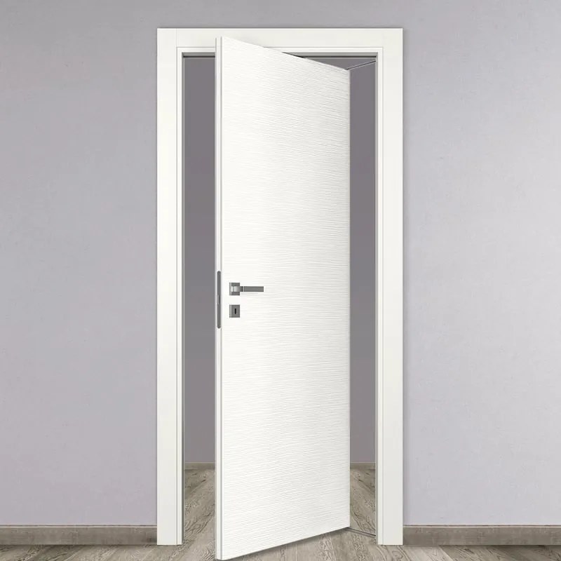 Porta interna rototraslante Louvre in MDF colore bianco, L 70 x H 210 cm, apertura reversibile