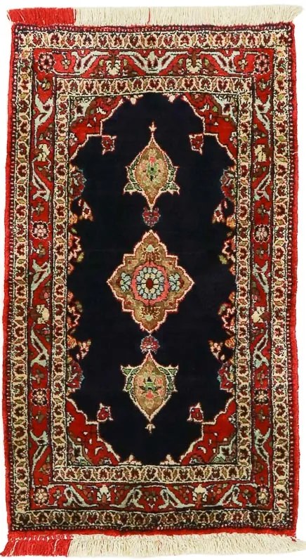 Tabriz Tappeto 50 x 80 Blu (Iran) Annodato A Mano