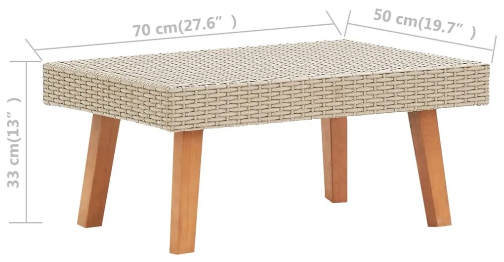 Set Divani da Giardino 3 pz con Cuscini in Polyrattan Beige