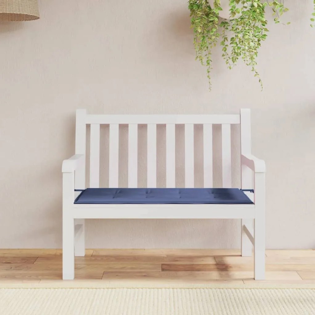 Cuscino Panca Da Giardino Blu Marino 100x50x3 Cm Tessuto Oxford /