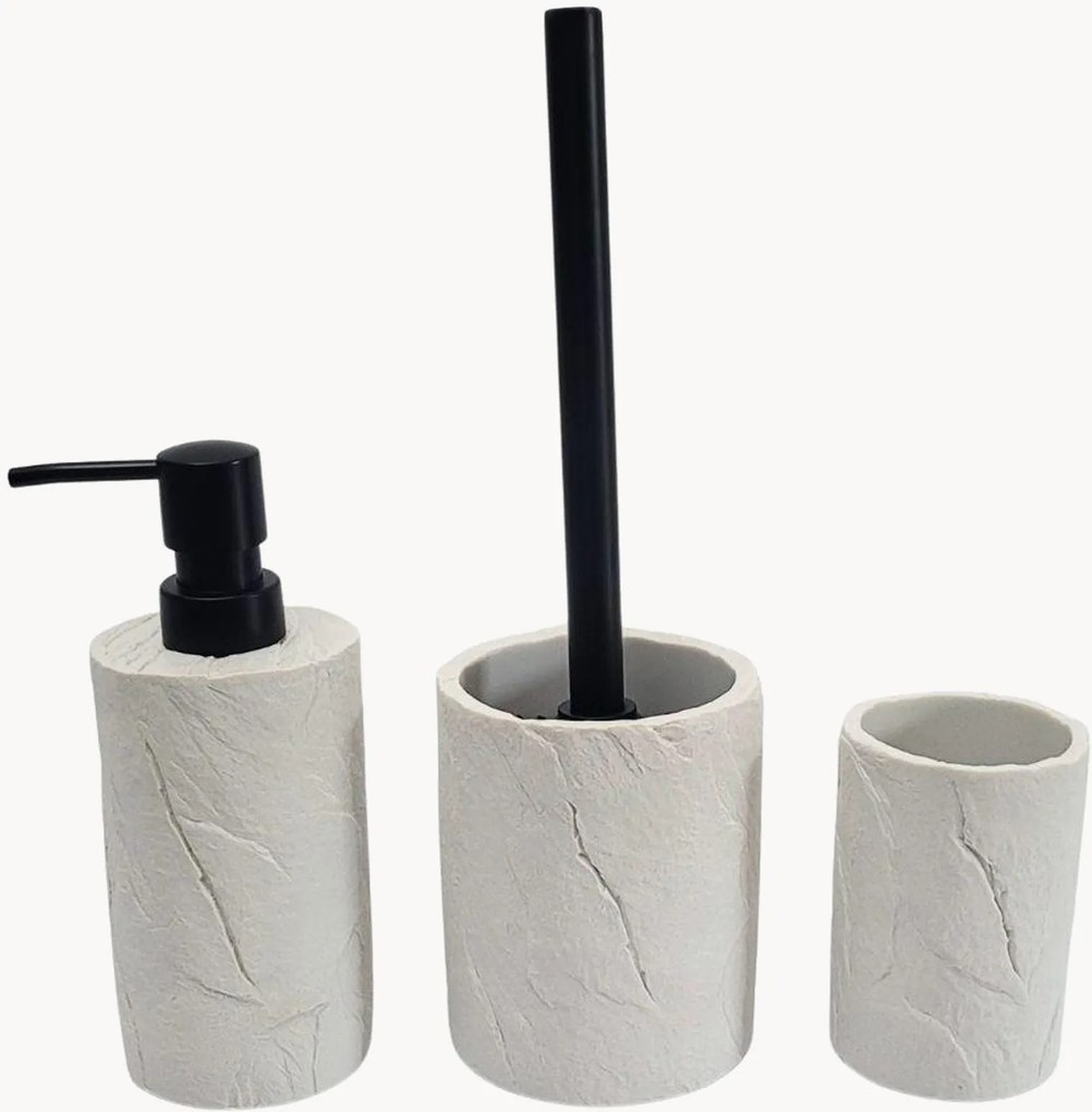 Set di 3 accessori da bagno in pietra naturale Volcano