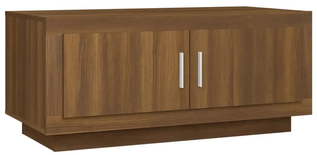 Tavolino salotto rovere marrone 102x50x45 cm legno multistrato