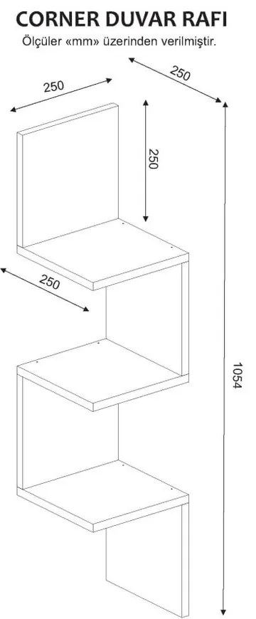 Libreria a parete bianca con mensole Corner - Furny Home