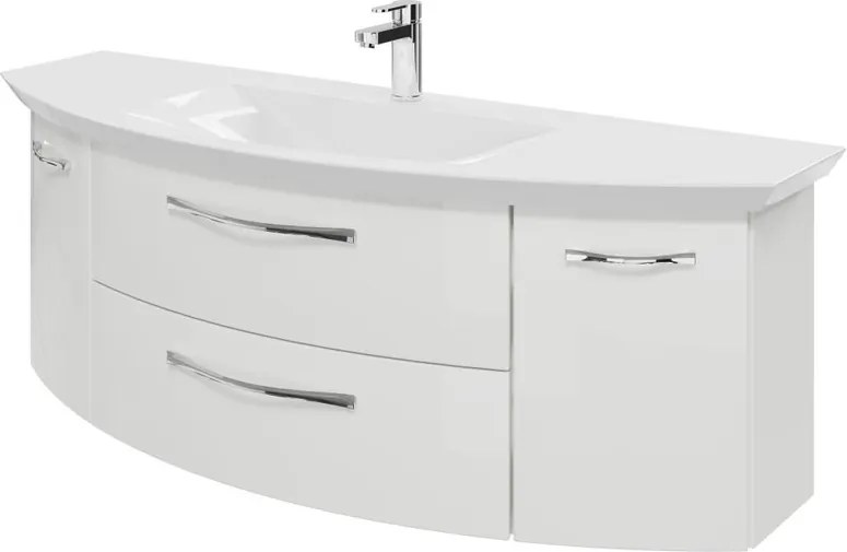 Mobile da bagno sospeso sotto lavabo L 139 x H 48 x P 46.2 cm bianco, 2 cassetti, 2 ante PELIPAL Cassca