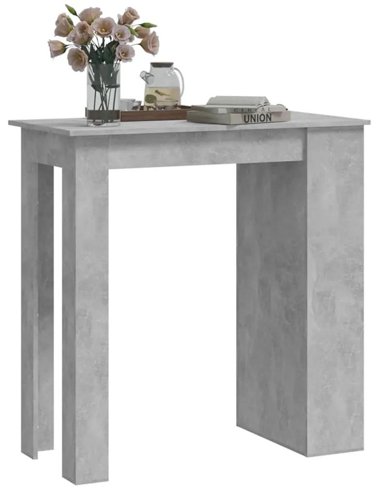 Tavolino da bar con portaoggetti grigio cemento 102x50x103,5 cm