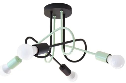 Lampadario a plafone OXFORD 4xE27/15W/230V nero/verde