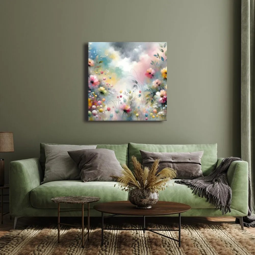 Quadro su tela – Fiori colorati in acquarello