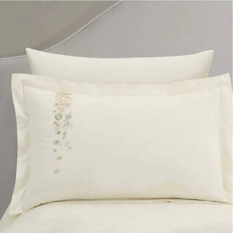 Set copripiumino e federa color crema in raso di cotone per letto singolo con lenzuolo incluso/6 pezzi 140x200 cm Maison Bloom – Mila Home Luxury