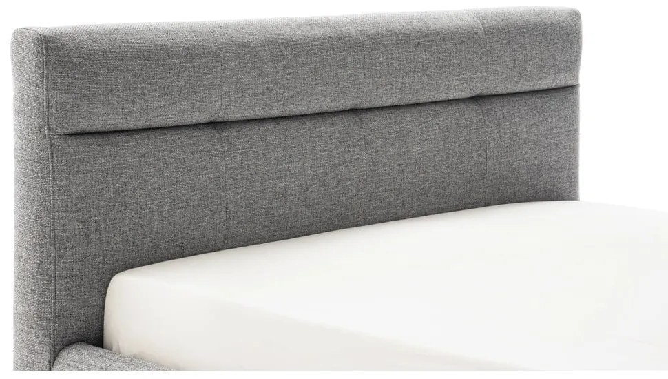 Letto matrimoniale imbottito grigio con contenitore con rete inclusa 180x200 cm Lotte – Meise Möbel