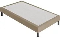 Letto Sommier Piazza e Mezza 140x190 Beige Rivestito - Resistente fino a 120 Kg per Persona