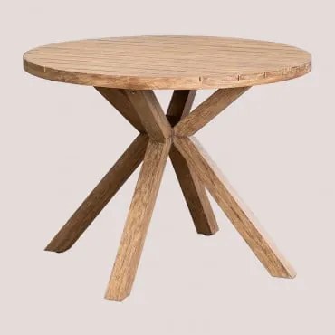 Tavolo Da Pranzo Rotondo In Legno Naele Marrón Acacia Claro & Ø100 Cm - Sklum