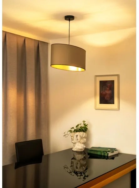 Duolla - Lampadario a sospensione con filo OVAL VEGAN 1xE27/15W/230V beige