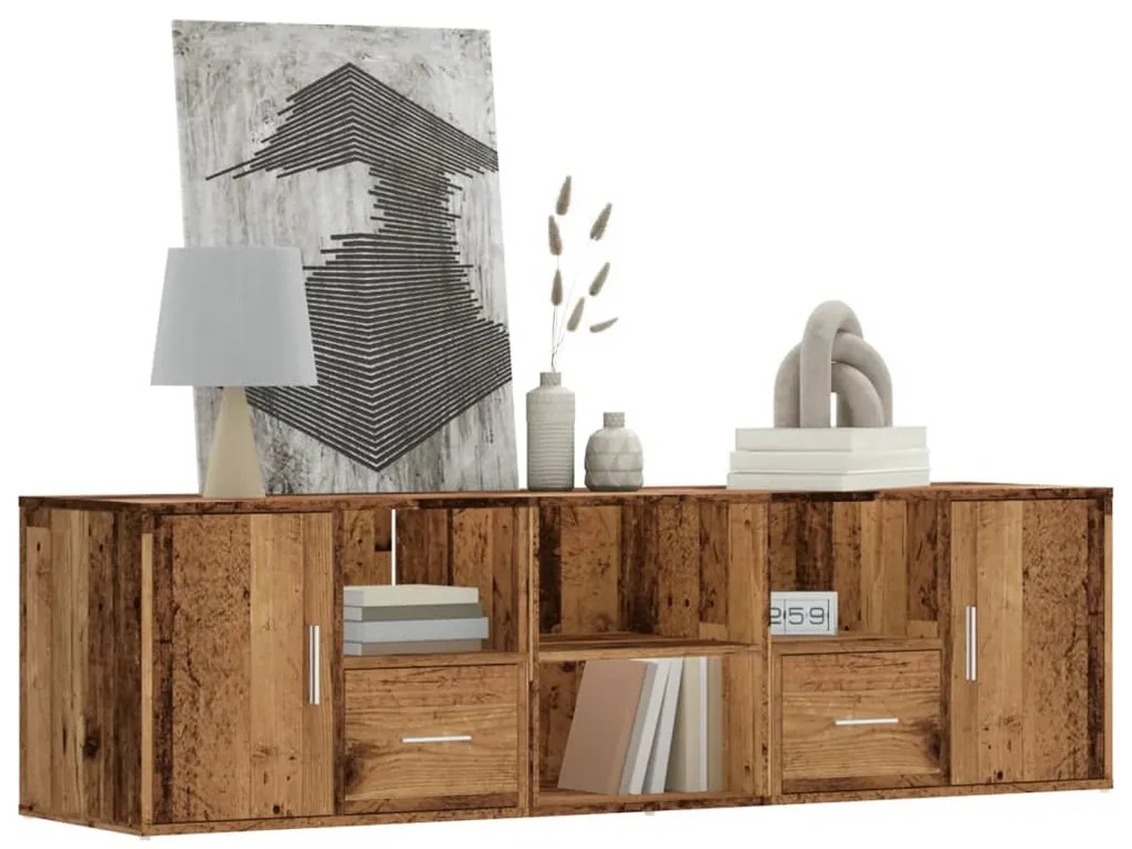 Mobile Angolare Legno Antico 160x40x45 Cm İn Truciolato /