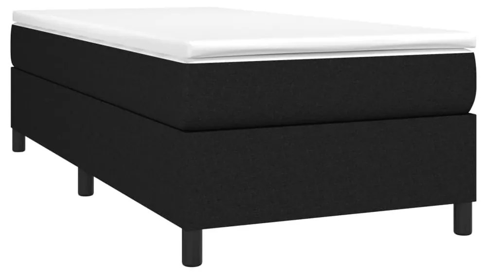 Giroletto a molle nero 90x200 cm in tessuto