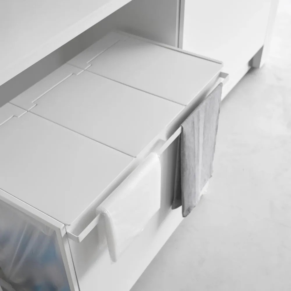 Bidone bianco in metallo per rifiuti differenziati Tower - YAMAZAKI