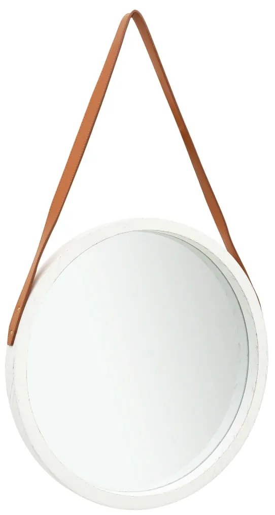 Specchio Da Parete Con Cinghia 50 Cm Bianco /