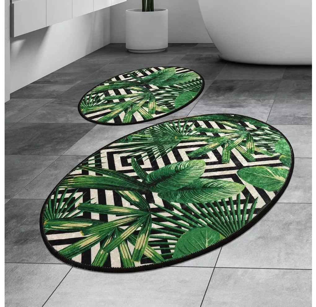 SET 2x Tappeto bagno TROPIC 60x100 cm verde