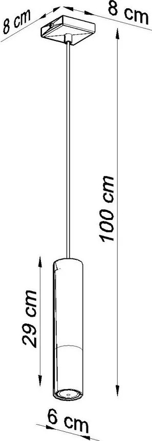 Lampadario nero/argentato in metallo ø 8 cm Longbot – Sollux