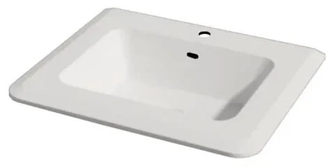 Lavabo a incasso rettangolare Bohemia H 2 cm in resina bianco