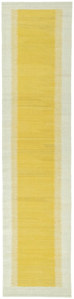 Kilim Tappeto 350x80 Giallo (Tacchino) Tessuto A Mano