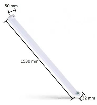 Reglette porta-Tubo LED 150cm con tubo sostituibile Plafoniera per 1 tubo LED da 150cm