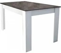 Tavolo Pepper 160x80x75 h cm in Truciolare bilaminato Bianco e Grigio effetto Cemento