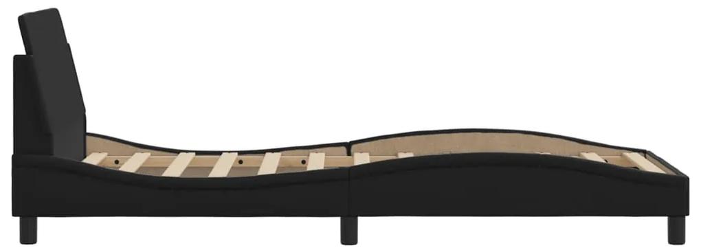 Giroletto con testiera nero 90x190 cm in similpelle